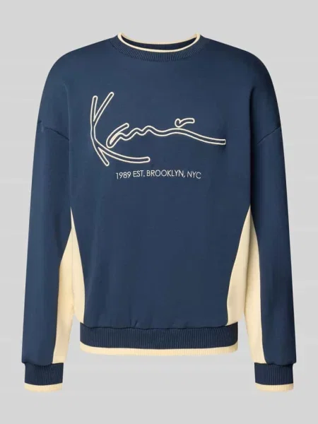 Bluza z wyhaftowanym logo Karl Kani niebieska
