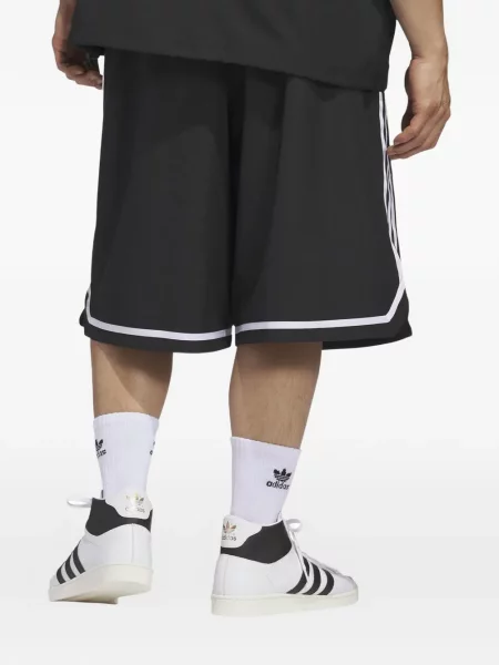 Sznurek ściągający kołnierzykowy podkoszulka Adidas w paski czarna