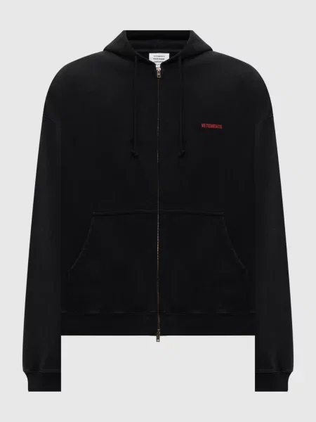 Спортивна куртка з принтом логотипа Vetements чорна