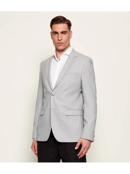 HUGO Sacou | Extra slim fit cu adaos de lână gri