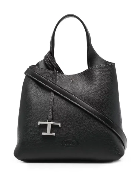 Geanta de piele Tod's din piele negru