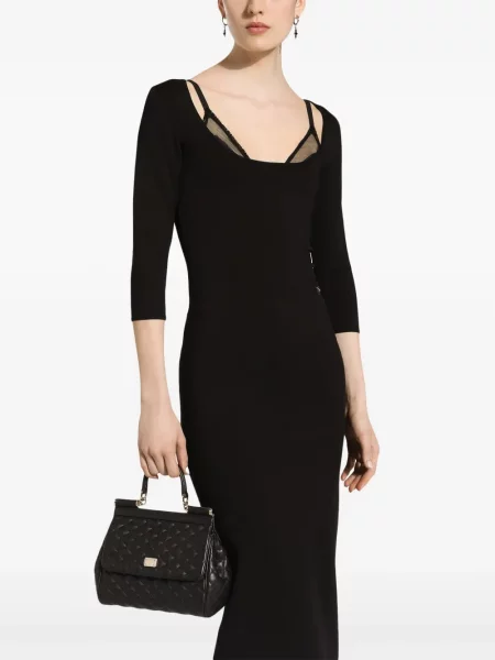 Rankinė Dolce & Gabbana Sicily dygsniuotas juoda