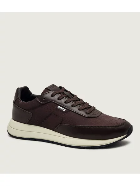 BOSS BLACK Sneakers Vinston_Runn_nymnlt cu adaos de piele negru