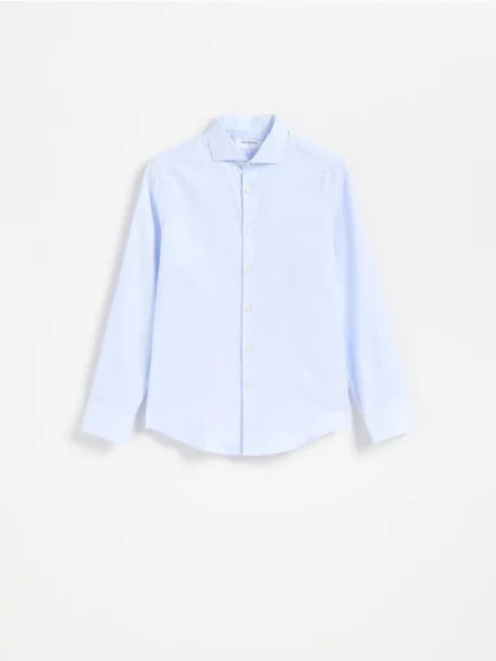Reserved Cămașă slim cu model pied-de-poule albastru-deschis albastru