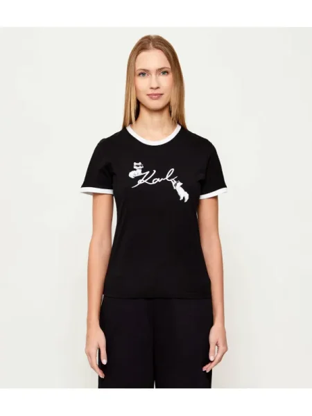 Karl Lagerfeld Tricou Ikon Signature Choupette | negru