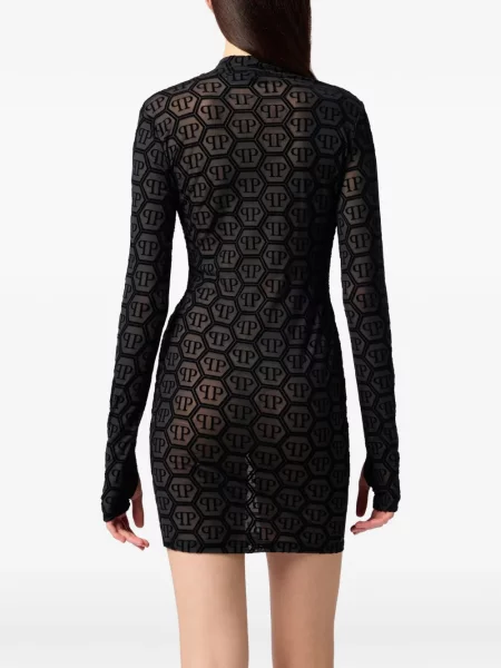 Rochie maxi Philipp Plein lungă de costum negru