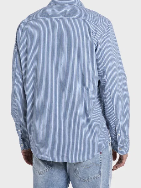 Смугаста сорочка Replay блакитна
