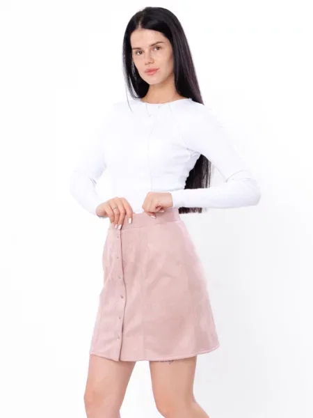 Замшева Спідниця міні Носи своє пудра