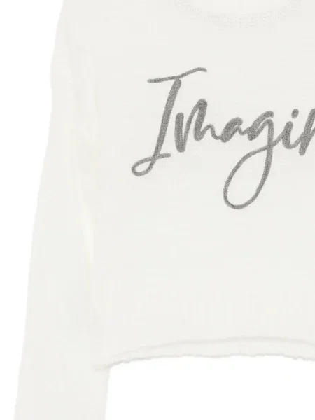 Pulover Izzue cu broderie transparente alb
