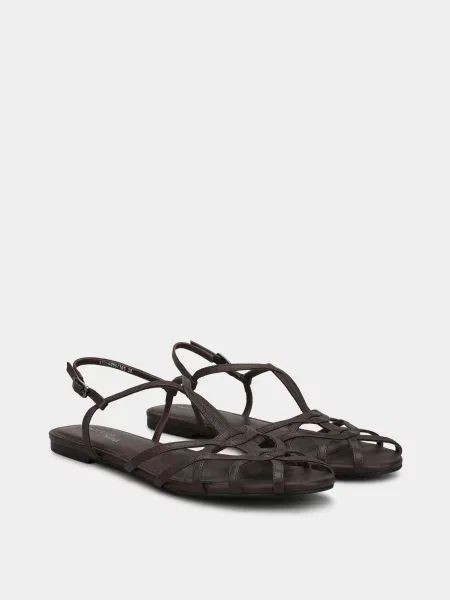 Кожаные босоножки Intertop коричневые