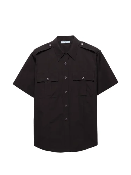 Cămașă Prada din poplin scurtă negru