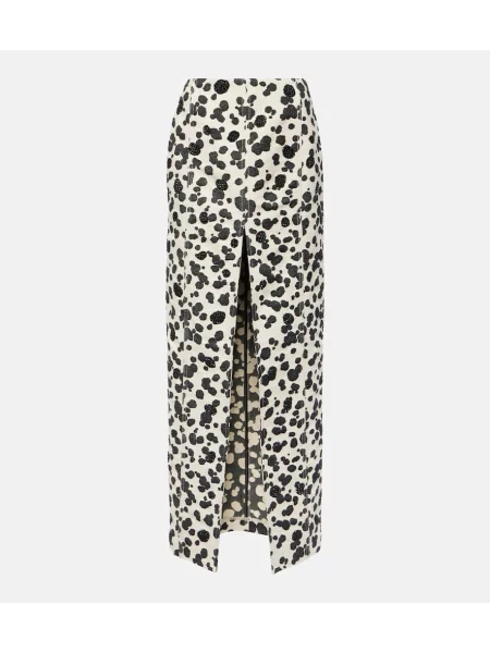 Maksi spódnica jeansowa Area z rozcieciem biała