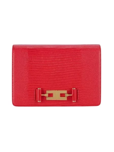 Torebka crossbody Elisabetta Franchi skórzana czerwona