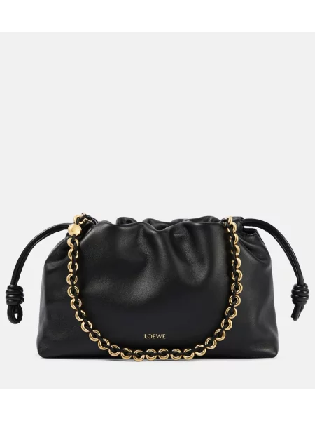 Usnjena pisemska torbica Loewe črna