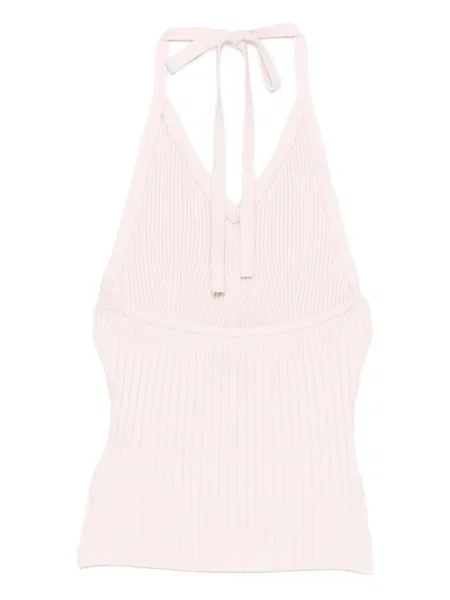 Top Reformation cu gât halter roz