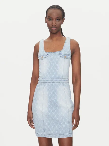 Gaudi rochie jeans mini mulata albastru