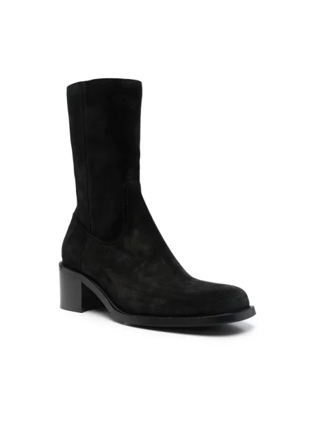 Botki Dries Van Noten skórzane czarne