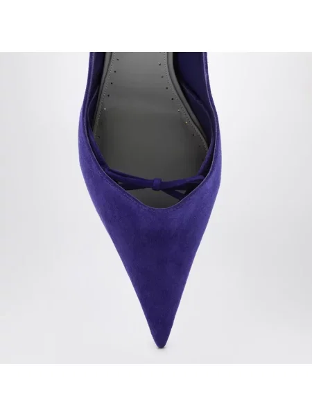 Lniana czółenka Balenciaga fioletowa