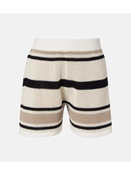 Pantaloni scurți Brunello Cucinelli cu dungi tricotate