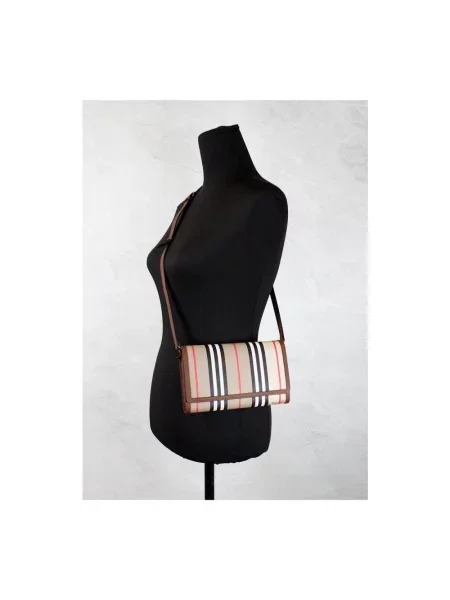 Portfel Burberry skórzany w kratę beżowy