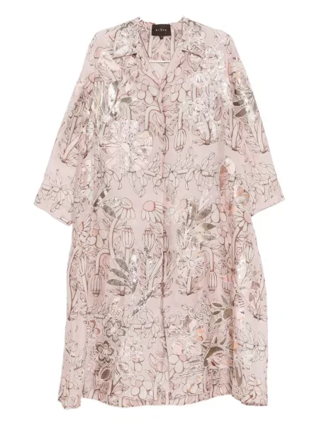 Palton Biyan cu model floral cu imagine roz