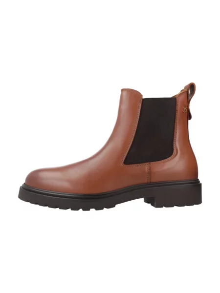 Sztyblety Tommy Hilfiger skórzane brązowe