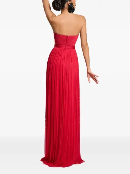 Rochie maxi Cristallini de mătase roșu