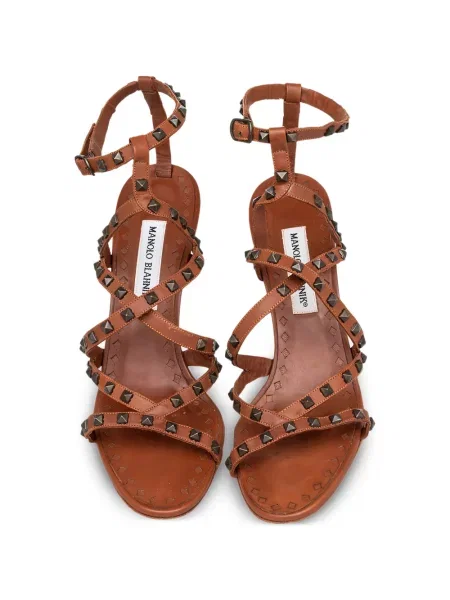 Remenčić sandale Manolo Blahnik sa šiljcima smeđa