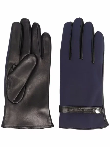 Mănuși Emporio Armani din piele de căprioară clasici albastru