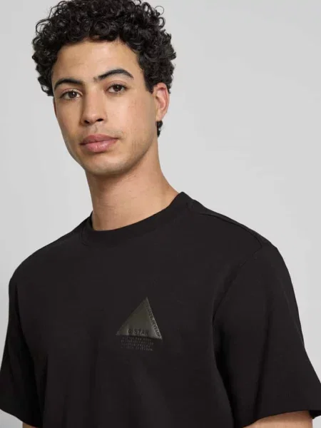 Krój regular fit T-shirt z detal z logo G-star Raw czarna