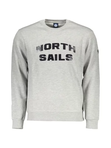 Pulover North Sails cu imagine cu decolteu rotund gri