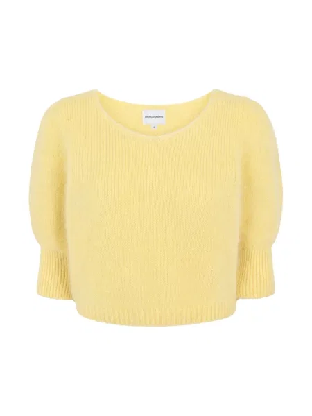 Sweter Americandreams wełniany żółty