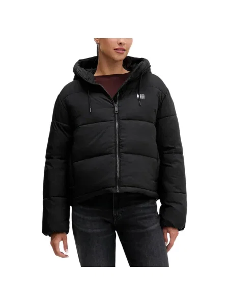 Geacă de blugi Tommy Jeans cu glugă negru