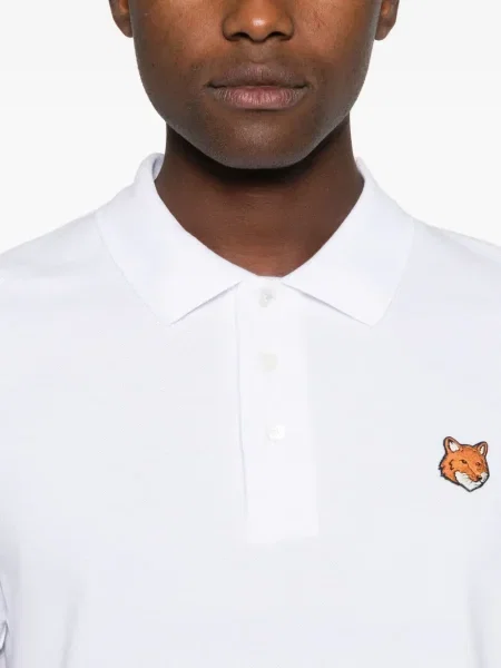 Polo Maison Kitsune alb