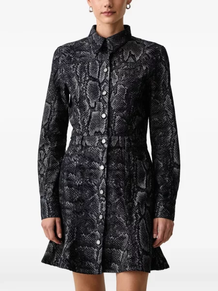 Rochie mini Trussardi cu imagine cu model piele de șarpe negru