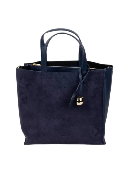 Shopperka Furla skórzana niebieska