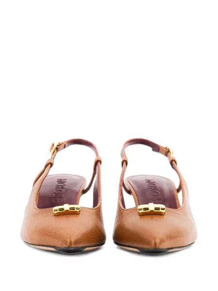 Pantofi cu toc Morobé slingback cu autograf maro