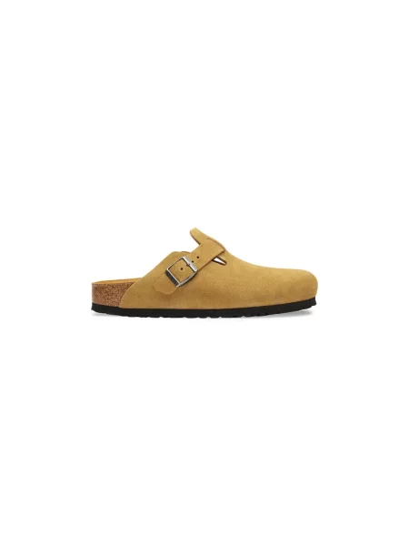 Klapki Birkenstock zamszowe brązowe