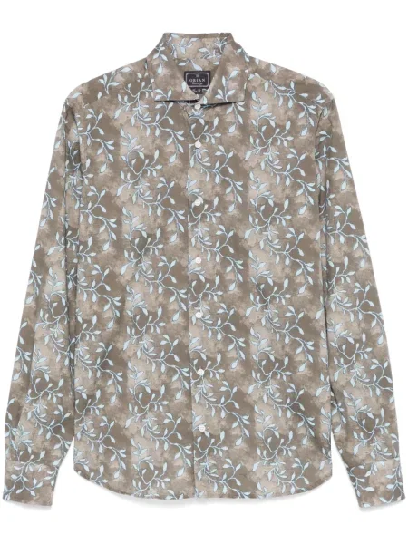 Květinová košile Orian s potiskem šedá