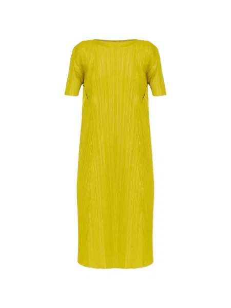 Scurt rochie midi Pleats Please Issey Miyake galben