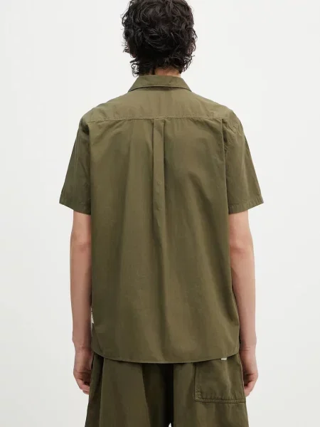 Košile Barbour Barbour Holywell Poplin S/S Relaxed Fit Shirt relaxed s klasickým límcem zelená