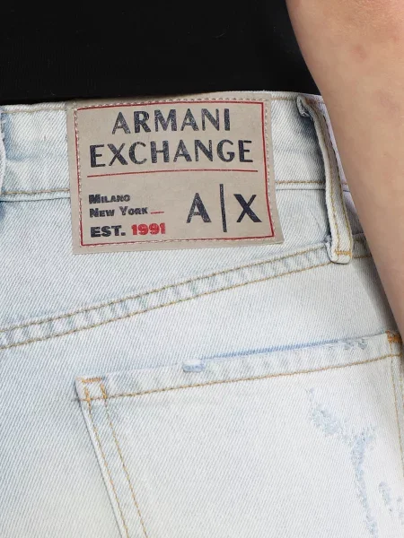 Armani Exchange Прямі джинси Світло-синій Без підкладки сині