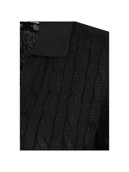 Lauren Ralph Lauren sweter z krótkim rękawem z wiskozą czarny