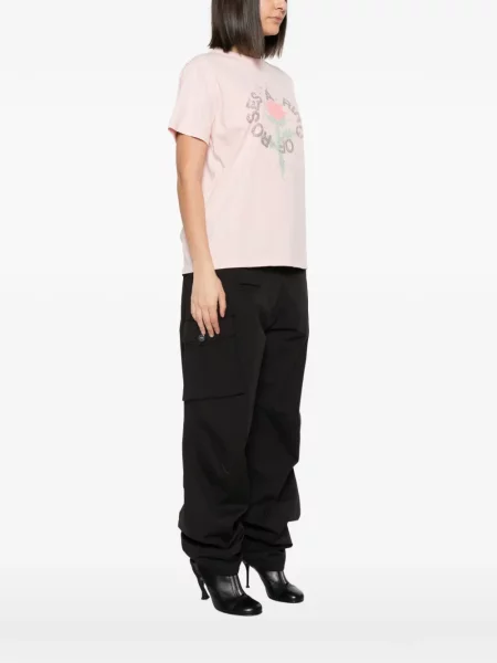 Tricou Ganni cu imagine roz