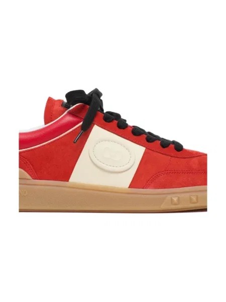 Lniane sneakersy Valentino Garavani czerwone
