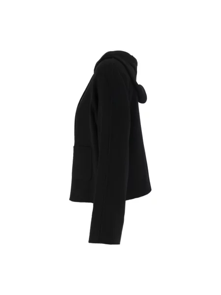 Krótka kurtka Max Mara Studio wełniana z kapturem czarna