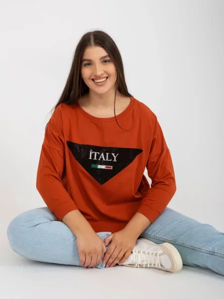 Bluză Fashionhunters portocaliu