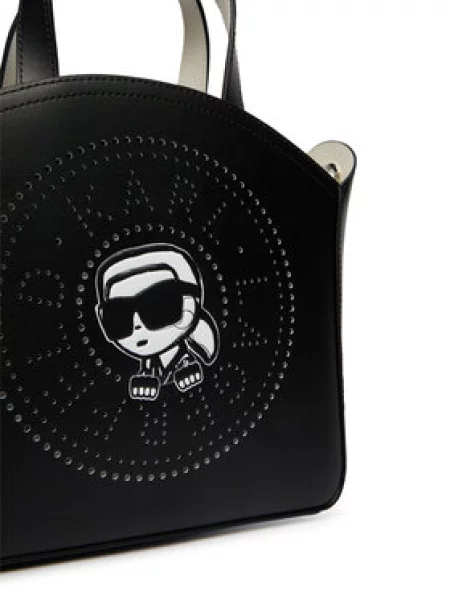 Karl Lagerfeld Ručna torbica IKON CIRCLE / bijela crna
