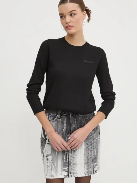 Pulover s primesjo volne Guess Jeans črna