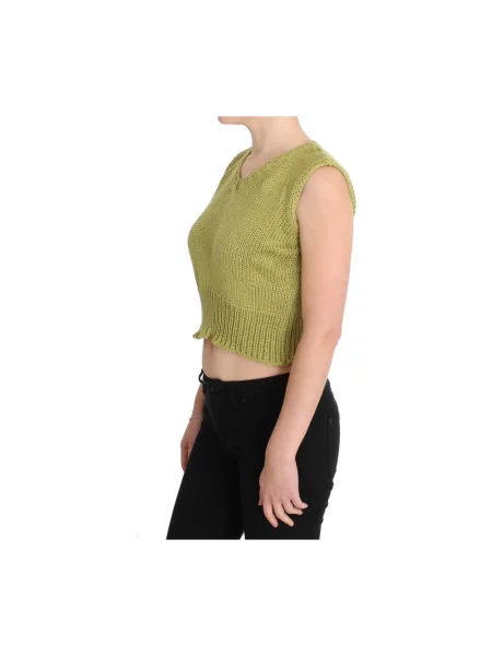 Dzianinowy sweter Pink Memories elegancki zielony